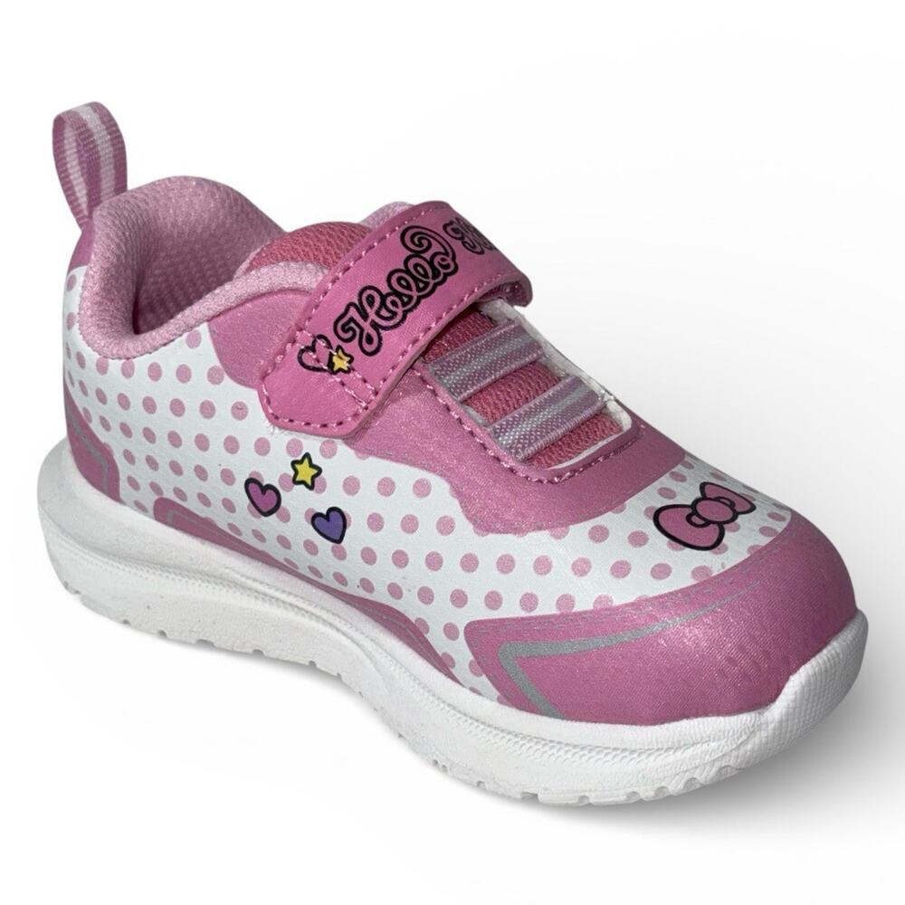 Hello Kitty Toddler Girls Light-Up Sneakers Hook & Loop SZ/ 7 T